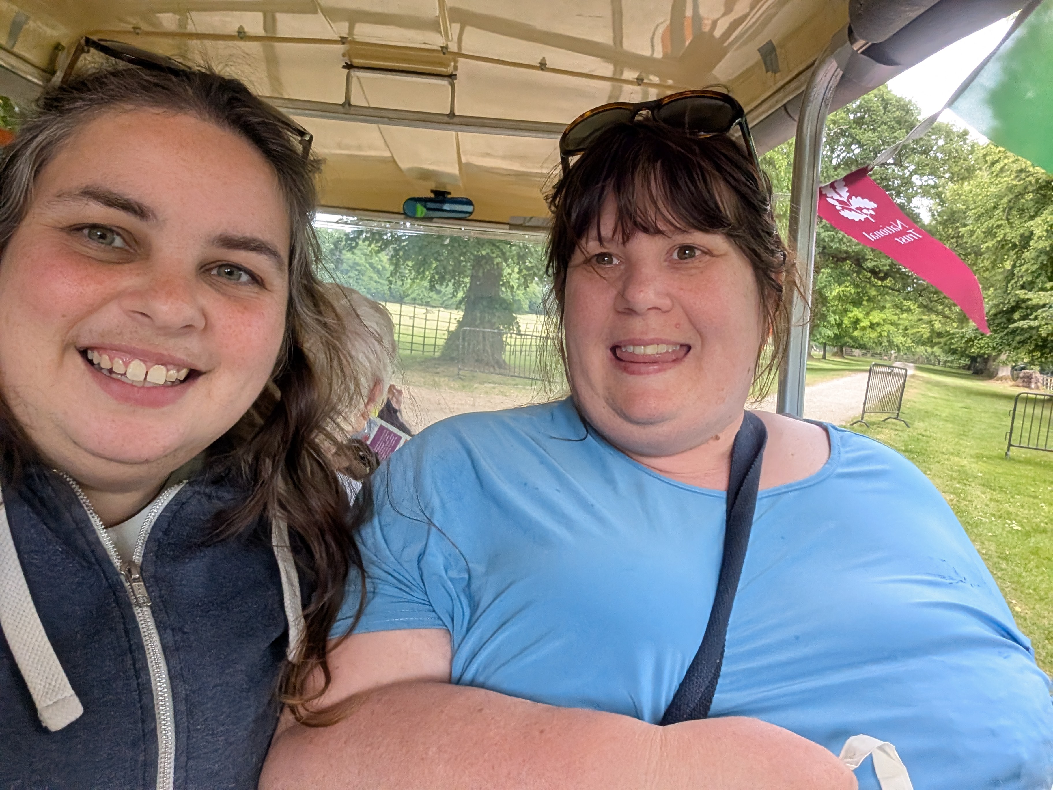 Nathalie and Sarah smiling together outdoors
