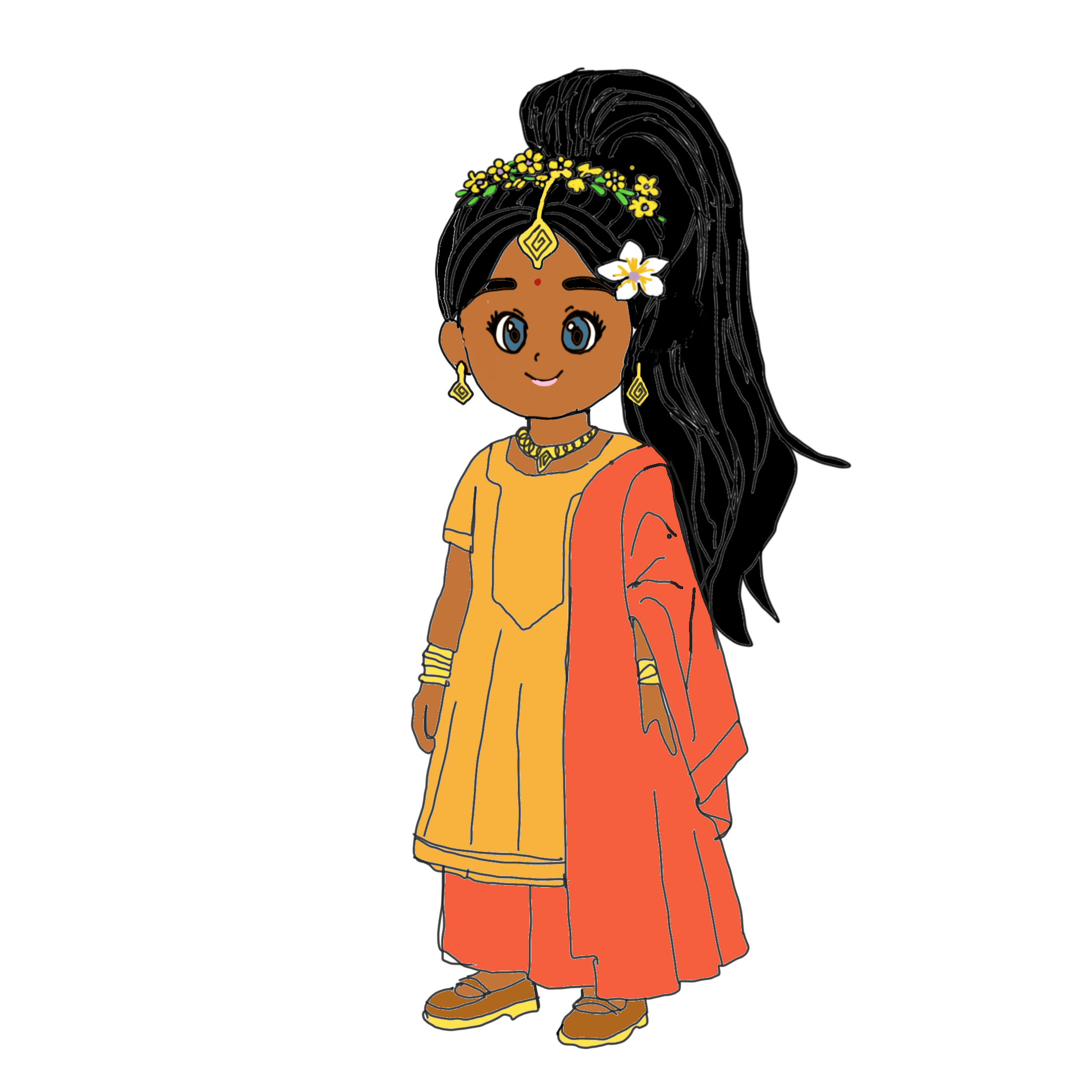 Aanya in traditional clothes