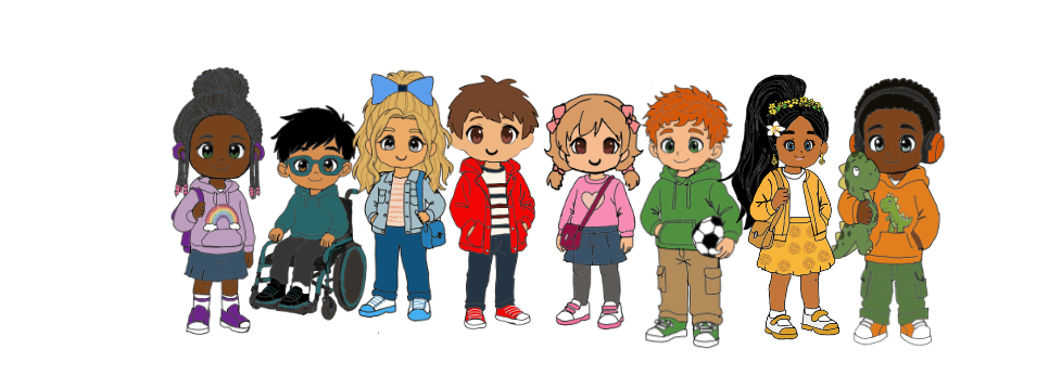 Milo, Poppy and friends in weekend clothes