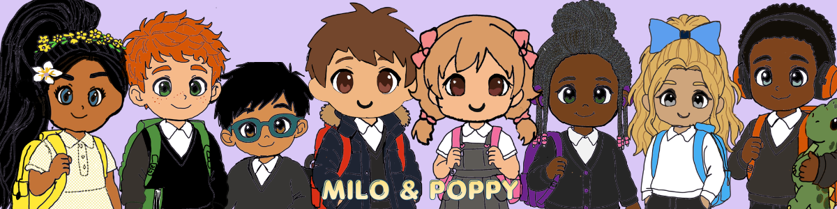 Milo and Poppy with their friends
